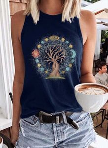 Tree Sun And Moon With Stars Graphic Tank Top