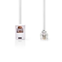 Nedis Telecomverlengkabel | RJ11 Male | RJ11 Female | 5.00 m | Kabel design: Plat | Kabeltype: RJ11 | Wit - TCGL90205WT50