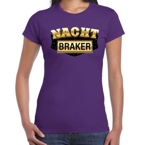 Nachtbraker shirt / carnaval outfit paars voor dames 2XL  -