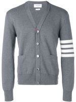 Thom Browne cardigan à bandes contrastantes - Gris