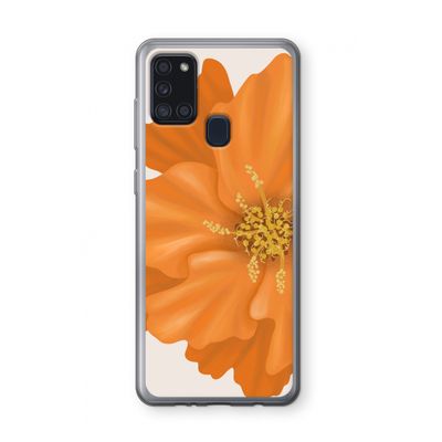 Orange Ellila flower: Samsung Galaxy A21s Transparant Hoesje