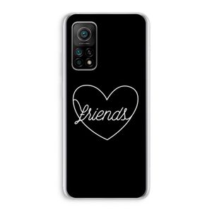 Friends heart black: Xiaomi Mi 10T 5G Transparant Hoesje
