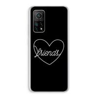 Friends heart black: Xiaomi Mi 10T 5G Transparant Hoesje