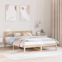 Bedframe met hoofdeinde Naturel 160 x 200 cm Massief grenenhout