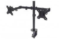 Manhattan 461528 Monitor-tafelbeugel 2-voudig 33,0 cm (13) - 81,3 cm (32) Zwart In hoogte verstelbaar, Kantelbaar, Zwenkbaar