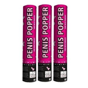 3x stuks Vrijgezellenfeest piemel party poppers - Confetti