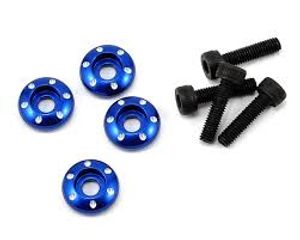 Wheel nut washer, machined aluminium, blue / 3x12mm CS (4) (TRX-7668)