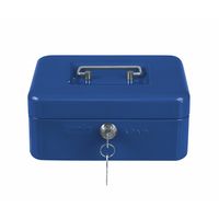 AMIG Geldkistje met 2 sleutels - blauw - staal - 20 x 16 x 9 cm - inbraakbeveiliging&amp;nbsp;   -