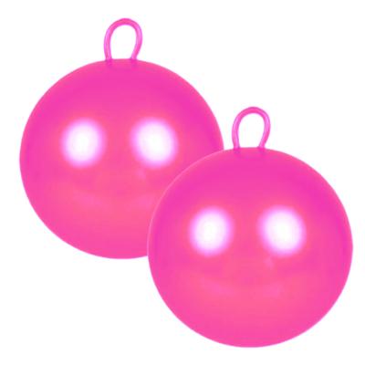 Summer Play skippybal - 2x - roze - 60 cm - pvc - springbal - kinderen - buitenspeelgoed