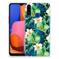 Samsung Galaxy A20s TPU Case Orchidee Groen - thumbnail