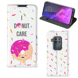 Motorola One Zoom Flip Style Cover Donut Roze