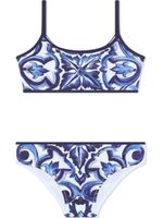 Dolce & Gabbana Kids bikini à imprimé Majolica - Bleu - thumbnail