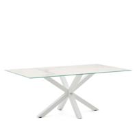 Kave Home Eettafel 'Argo' Iron Moss Keramiek, 200 x 100cm, kleur Wit