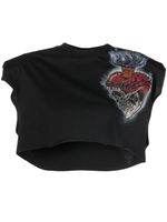 Philipp Plein t-shirt Love Tattoo à coupe crop - Noir