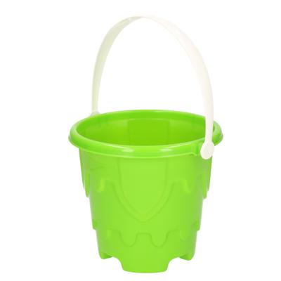 Zandkasteel emmer/strandemmer - groen - 18 x 16 cm - speelgoed - Zandvormpjes - plastic