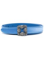 Manolo Blahnik ceinture Hangisi 20 mm à ornements en cristal - Bleu