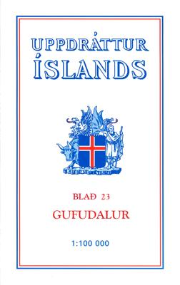 Wandelkaart - Topografische kaart 23 Atlaskort Gufudalur | Ferdakort