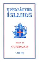 Wandelkaart - Topografische kaart 23 Atlaskort Gufudalur | Ferdakort