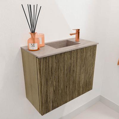 Toiletmeubel Mondiaz Joya Dlux | 50 cm | Meubelkleur Dusk | Faye wastafel Saba Wasbak Rechts | 1 kraangat