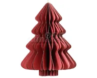Kerstornament Papieren Kerstboom 40cm Rood