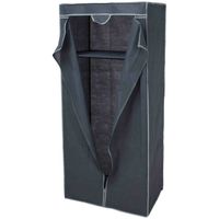 Mobiele opvouwbare kledingkast - grijs - 160 cm - Campingkledingkasten - thumbnail