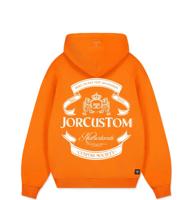 Jorcustom Ribbon Zipped Hoodie Heren Oranje/Wit - Maat L - Kleur: WitOranje | Soccerfanshop