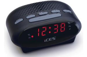 ICES ICR-210 Wekkerradio VHF (FM) Zwart