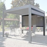Pratt & Söhne Zonnescherm voor Pergola 4m manueel donkergrijs