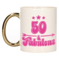 Verjaardag cadeau mok 50 jaar - geweldig - gouden handvat - 300 ml - Keramiek - Sarah Verjaardag cadeau mok 50 jaar - geweldig - gouden handvat - 300 ml - Keramiek - Sarah