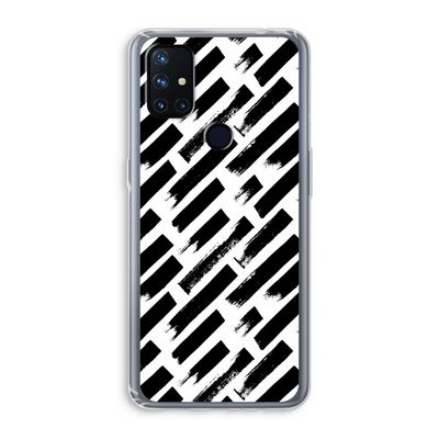 Zwarte vegen: OnePlus Nord N10 5G Transparant Hoesje