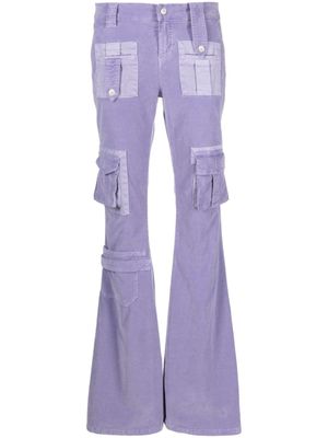 Blumarine pantalon cargo à coupe bootcut - Violet