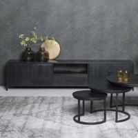 Livingfurn TV-meubel Kala 220cm Mangohout - zwart - thumbnail