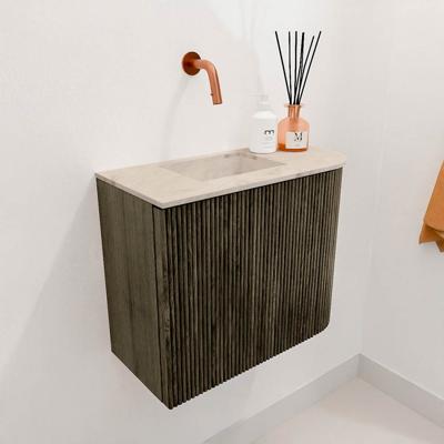 Toiletmeubel Mondiaz Joya Dlux | 51.6 cm | Meubelkleur Shadow | Faye wastafel Frappe Wasbak Links | Zonder kraangat(en)