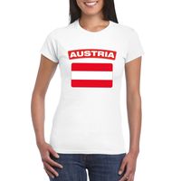 T-shirt met Oostenrijkse vlag wit dames - thumbnail