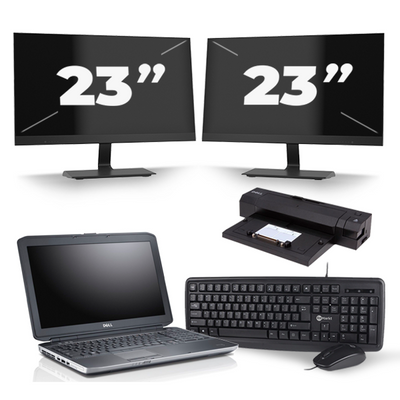 Dell Latitude E5530 - Intel Core i3-3e Generatie - 15 inch - 8GB RAM - 256GB SSD - Windows 10 + 2x 23 inch Monitor