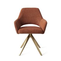 Jesper Home Yanai eetkamerstoel Tuscan Terra turn gold