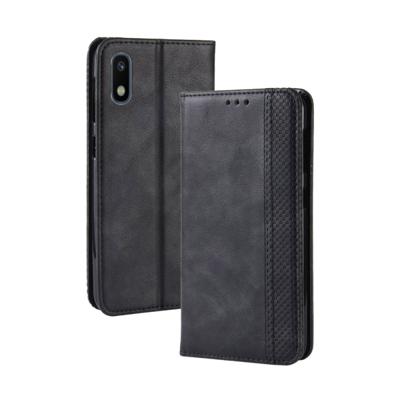 Magnetische Buckle retro Crazy Horse textuur horizontale Flip lederen case voor Galaxy A10e met houder & kaartsleuven & fotolijstjes (zwart)