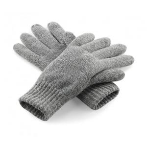 Classic thinsulate gebreide winter handschoenen - grijs - volwassenen - polyacryl