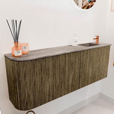 Toiletmeubel Mondiaz Joya Dlux | 111.6 cm | Meubelkleur Dusk | Faye wastafel Oza Wasbak Rechts | 1 kraangat