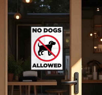 no dog allowed sign etalage sticker