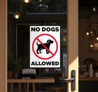 no dog allowed sign etalage sticker
