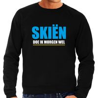 Apres ski trui Skien doe ik morgen wel zwart heren - Wintersport sweater - Foute apres ski outfit - thumbnail