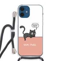 GSM poes: iPhone 12 Transparant Hoesje met koord