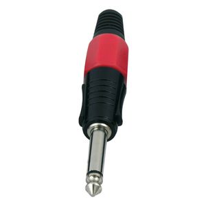 DAP 6,3mm Jackplug mono zwart met rood eindkapje