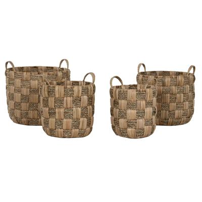 Mandenset Home ESPRIT Natuurlijk Metaal Waterhyacint Boho (4 Onderdelen)