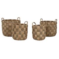 Mandenset Home ESPRIT Natuurlijk Metaal Waterhyacint Boho (4 Onderdelen)