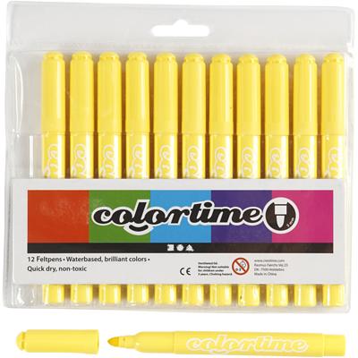 Creativ Company Colortime stiften, lijndikte 5 mm, citroengeel, 12 stuk/ 1 doos