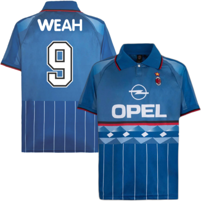 AC Milan 4e Retro Voetbalshirt 1995-1996 + Weah 9