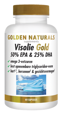 Golden Naturals Supplementen Visolie EPA50% / DHA 25% 60Capsules Golden Naturals Supplementen Visolie EPA50% / DHA 25% 60Capsules
