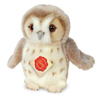 Hermann Teddy Knuffeldier Uil - zachte pluche stof - premium knuffels - beige/wit - 20 cm - thumbnail